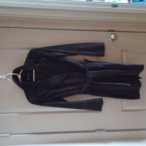 AK Anne Klein Suede Trench